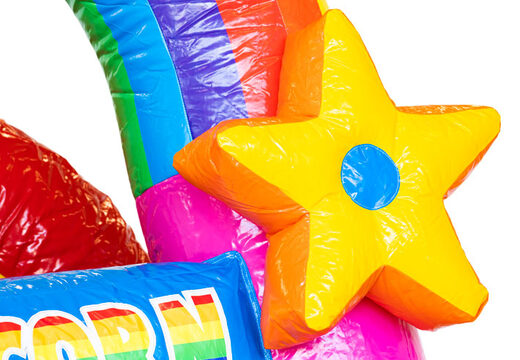 Bestellen Sie aufblasbare Hüpfburg Mini Multiplay im Einhorn-Design für Kinder. Kaufen Sie aufblasbare Hüpfburgen bei JB-Hüpfburgen Deutschland