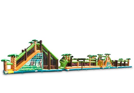 Große Hindernisparcours-Hüpfburg mit Dschungelmotiv