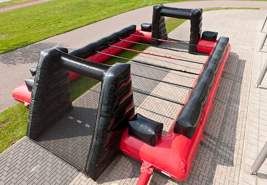 Kaufen Sie sportlichen aufblasbaren schwarz-roten Tischfußball mit einzigartigem Boarding.