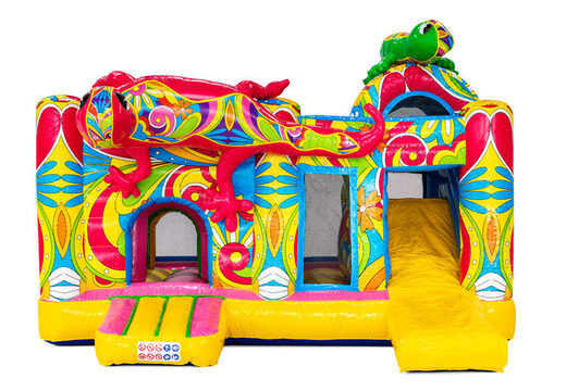 Ibiza-Stil Thema mit zwei Salamandern auf Multiplay-Hüpfburg