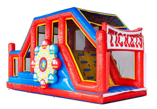 Rote blaue gelbe aufblasbare Hindernislauf-Module Base Jump