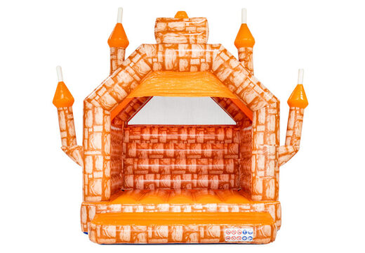 Standard Hüpfburg Orange Brick Castle Theme zu verkaufen bei JB in Meppel