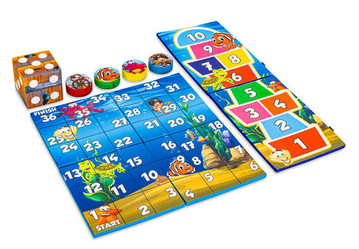 Buntes Spielset vorne von Softplay im Piraten-Seaworld-Thema