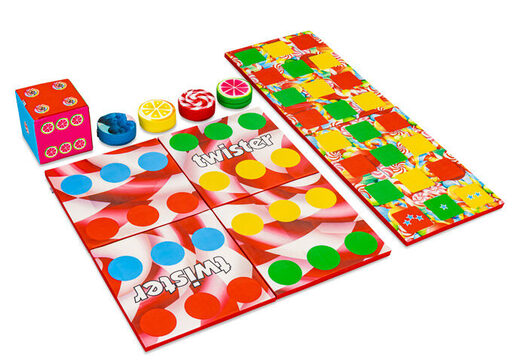 Buntes Spielset hinten von Softplay im Candy-Thema
