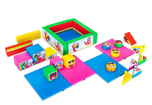 Softplay-Set XL Flamingo Hawaii Thema bunte Blöcke zum Spielen
