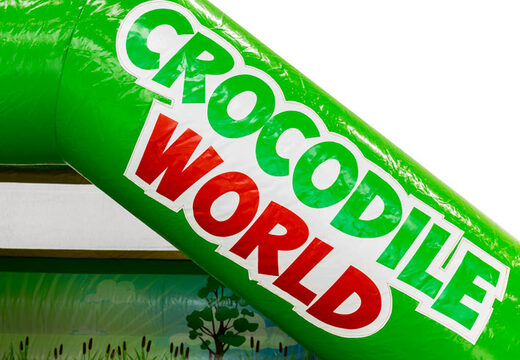 Hüpfburg mit Krokodilthema und schriftlicher Illustration online bestellen