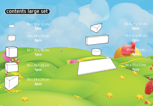 Inhalt des Softplay Large Sets im Candy-Thema online kaufen