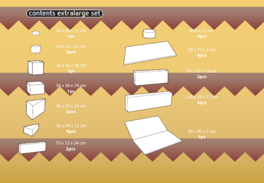 Bestellen Sie den Inhalt des Softplay XL Sets im Dschungel - Dino Thema von JB Meppel