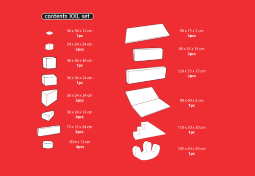 Bestellen Sie den Inhalt des Softplay XXL Sets im Achterbahn-Thema von JB Inflatables in Meppel