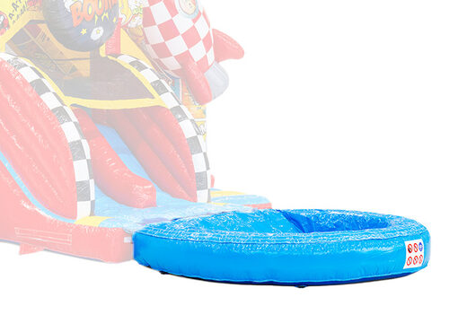 Blaues Becken, das an Doppelslide-Hüpfburgen von JB Inflatables anzuschließen ist